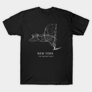 New York State Road Map T-Shirt